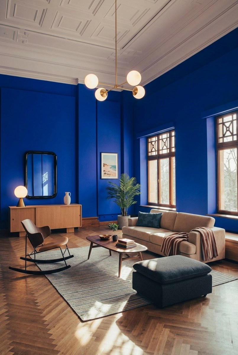 Vibrant Ultramarine Grand Salon, a room made over by romy